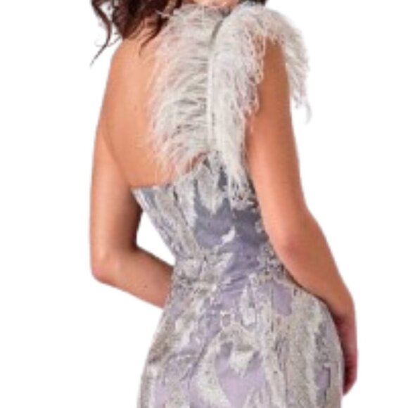 NWT Terani Couture 2111C4557 Beaded Homecoming Dress Silver Size 4 - Picture 4 of 10